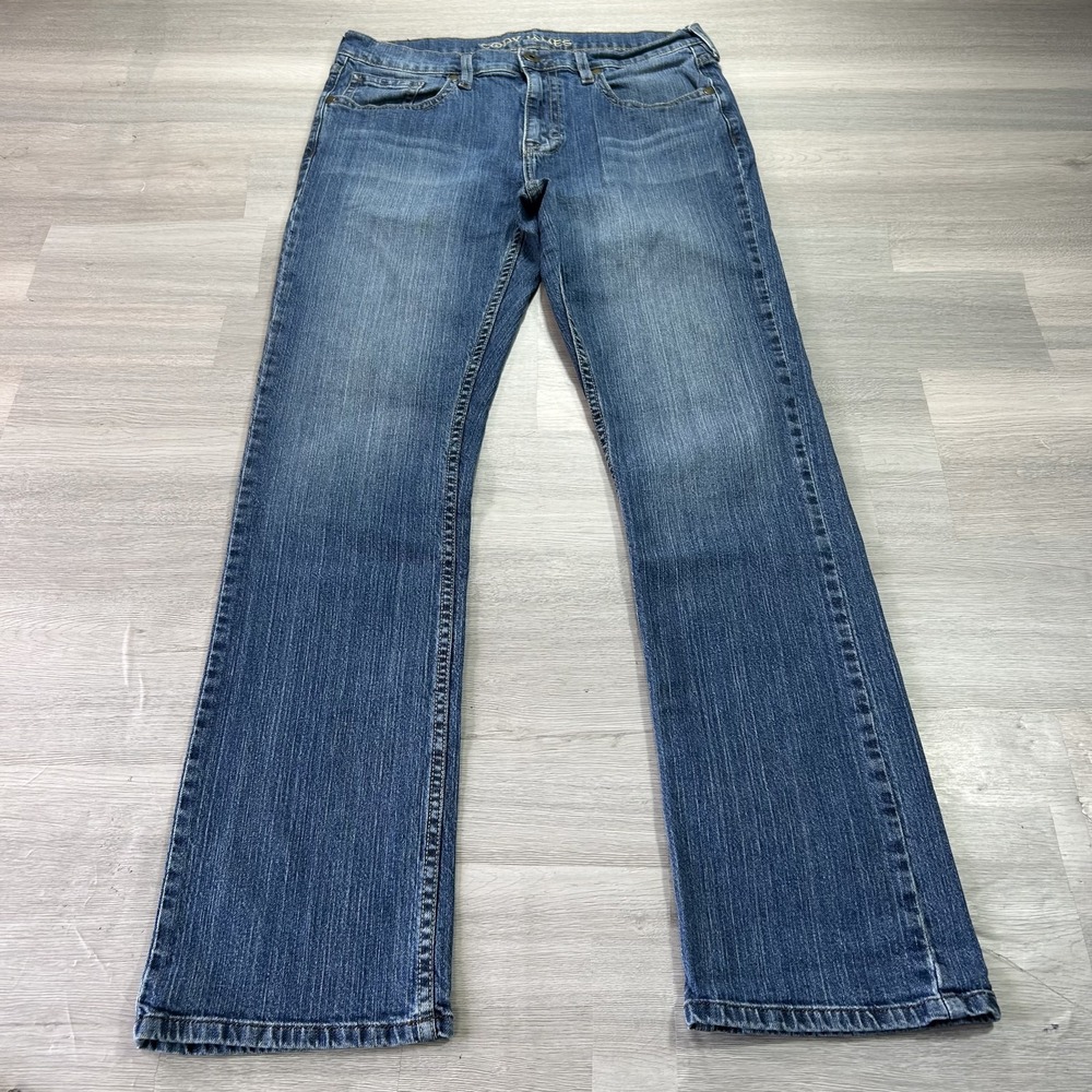 Cody James Jeans Mens 33x34 Blue Straight Stretch Denim Med Wash Pants CMFA19D21
